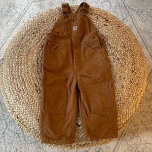 Carhartt Brown Toddler Overalls, Flannel Lined - Size 2T
